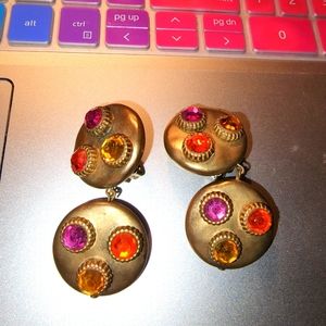 Vintage 3 stone clip ons